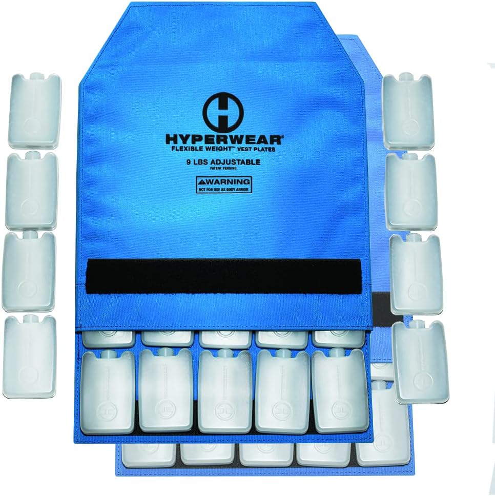 HYPERWEAR Chaleco con peso TAC HYPER fabricado en Estados Unidos, con peso incluido, placas de chaleco de peso flexible, chaleco de peso ajustable,