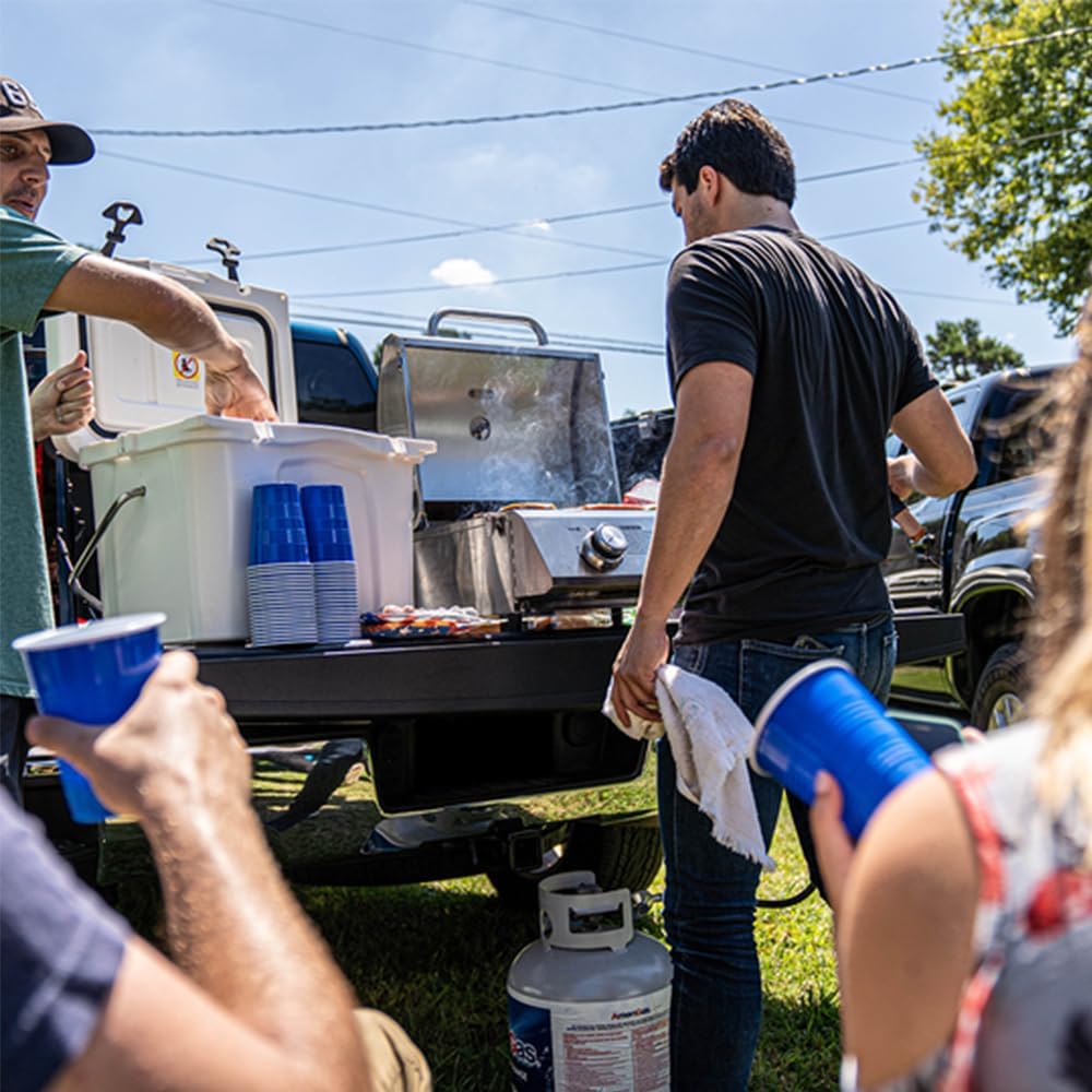 Monument Grills Parrilla de gas propano de mesa para acampar portátil al aire libre Cocinar con cubierta de barbacoa (2 artículos)