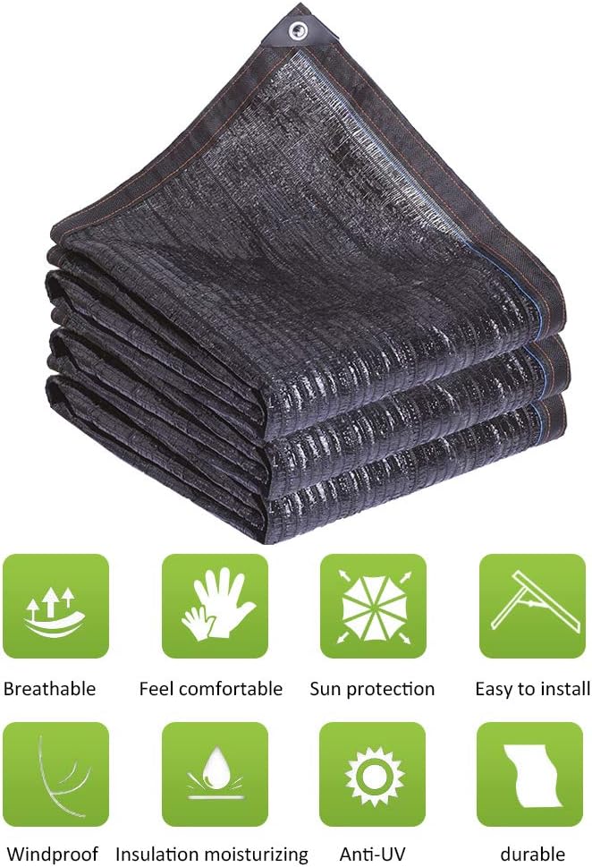 Tela de malla con cifrado de aguja plana, 95% resistente a los rayos UV, antienvejecimiento, malla de sombra con ojales, para jardín, balcón, techo,