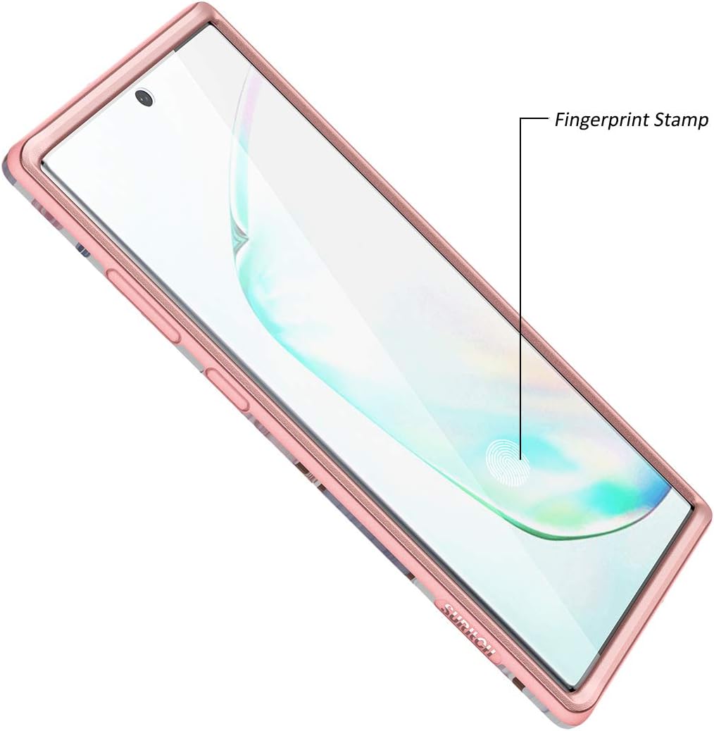 SURITCH Funda para Galaxy Note 10 Plus, protector de pantalla integrado Mármol de oro rosa, carcasa suave a prueba de golpes, resistente, híbrida de