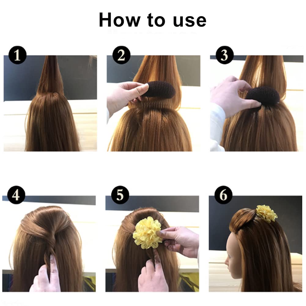 2 piezas encantadoras inserciones de volumen Bump It Up Peine Do Beehive Hair Stick Bun Maker Tool Accesorios de peinado para mujeres Lady Girl