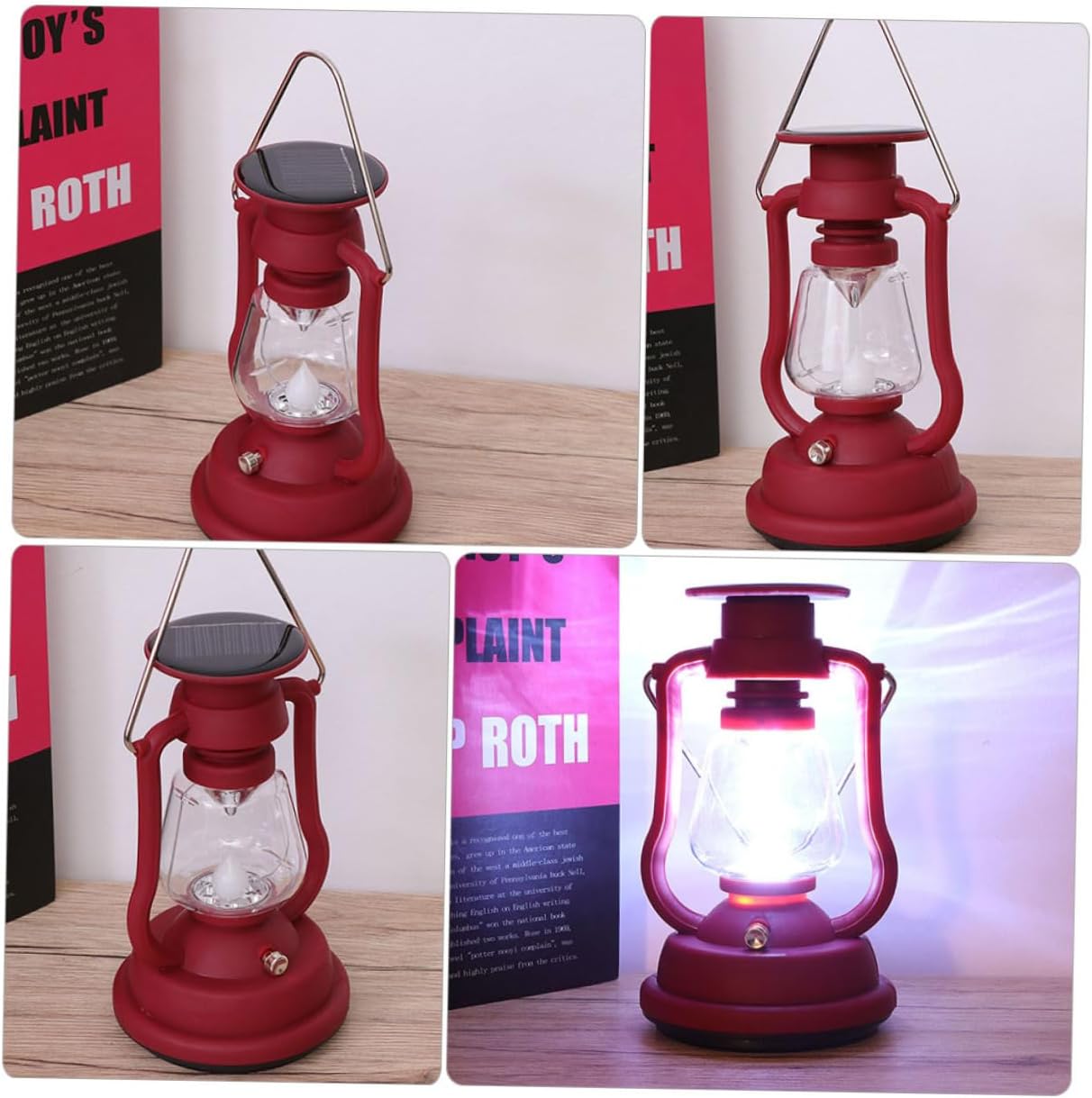 DOITOOL Luces solares de camping retro lámparas de queroseno retro antiguo lámpara de aceite LED linterna de supervivencia linterna de camping