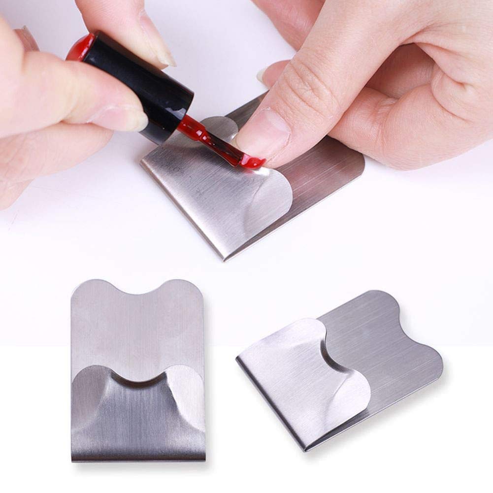 Juego de 2 recortadores de bordes para manicura, de acero inoxidable, estilo francés, guía de borde fácil, plantilla para manicura, arte de uñas,
