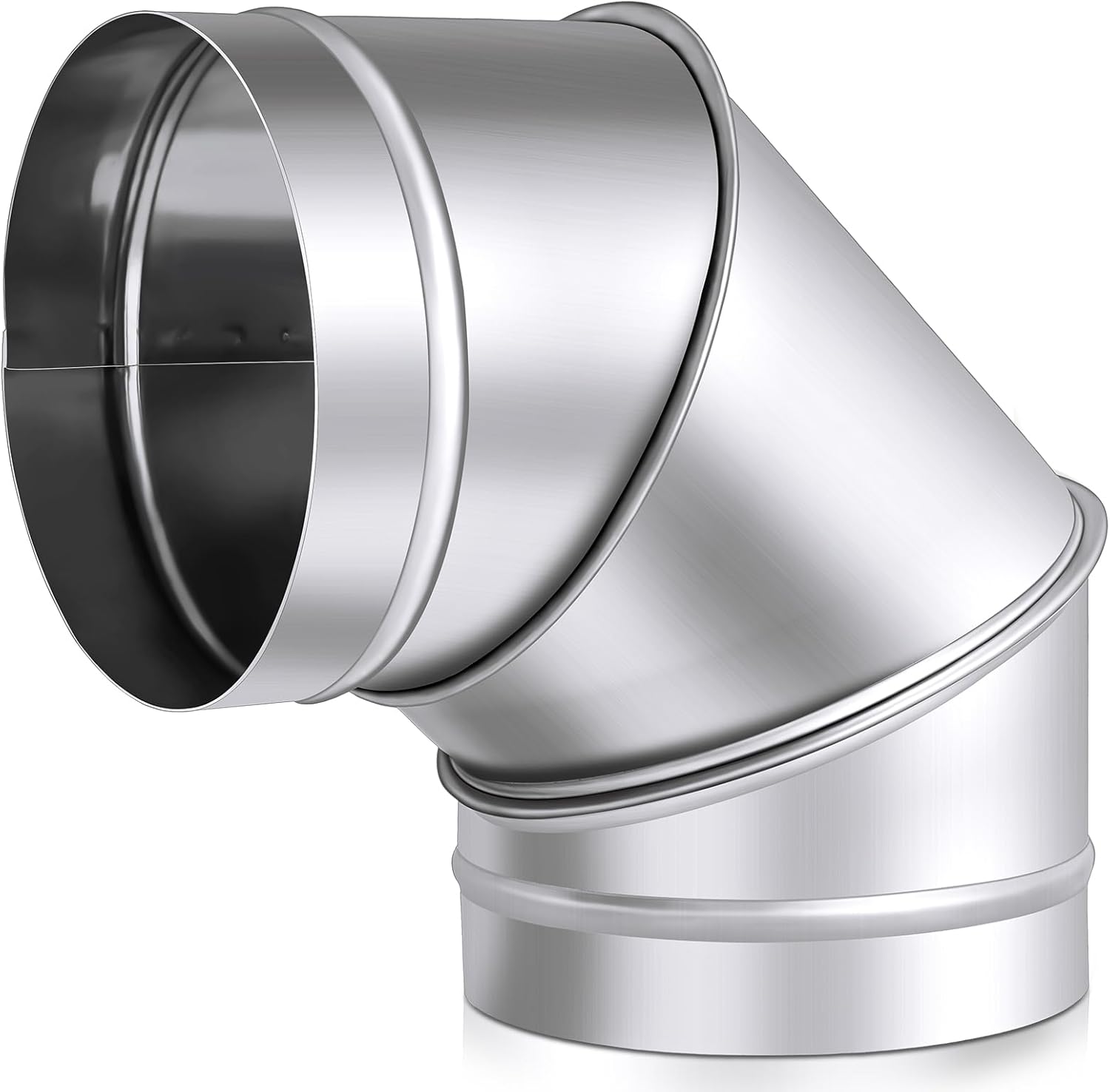 Zonon Tubo de estufa de codo de pared única de 6 pulgadas de diámetro interior para estufa de acero inoxidable, conector de tubo de codo de 90