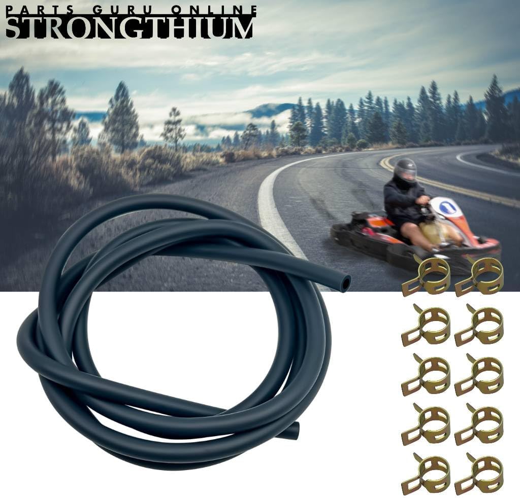 Juego de manguera de línea de combustible 316 con 10 abrazaderas de tubo de gas de goma para ATV Go-carts Mini Bicicletas 196cc 212cc 6.5hp 5.5hp