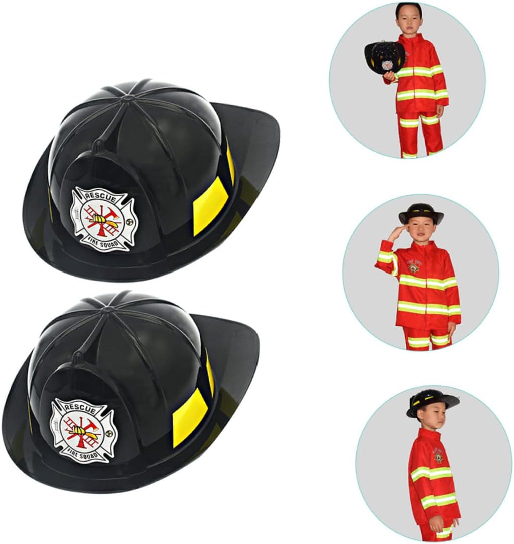 Toyvian Casco de bombero, casco de seguridad para niños, camión de bomberos, 2 unidades, sombrero de bombero, sombrero de bombero, disfraz de casco