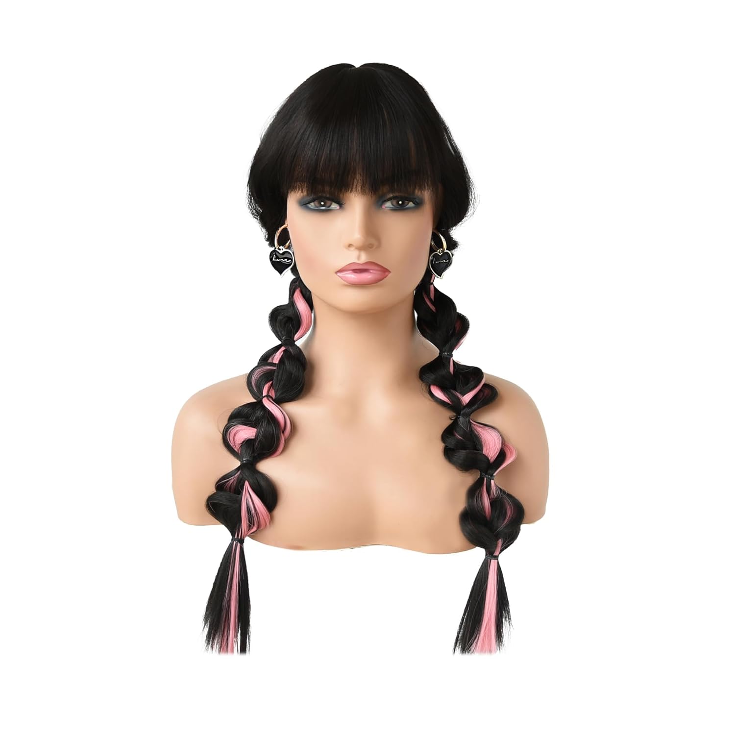2 piezas de peluca de cola de caballo de burbujas, trenza, extensión de cola de caballo trenzada, 14 pulgadas, peluca de cola de caballo trenzada