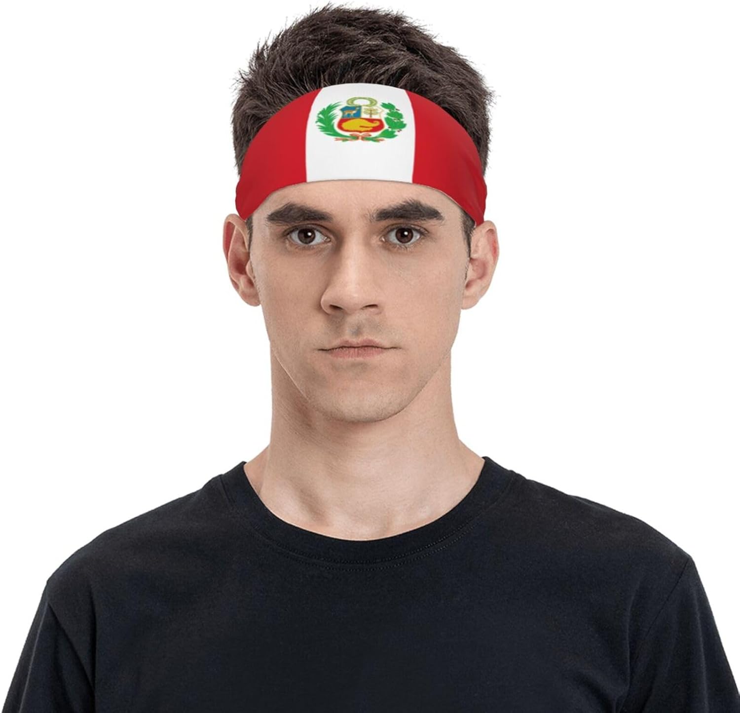 Diademas deportivas con la bandera de Perú para hombres y mujeres, absorbe la humedad, diademas deportivas para correr, fitness, yoga, ciclismo,