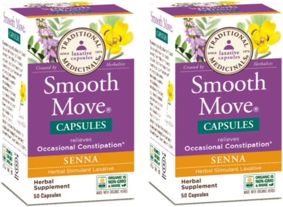 Traditional Medicinals – Smooth Move Senna, 2 Pack de 50 cápsulas de Traditonal Medicinals