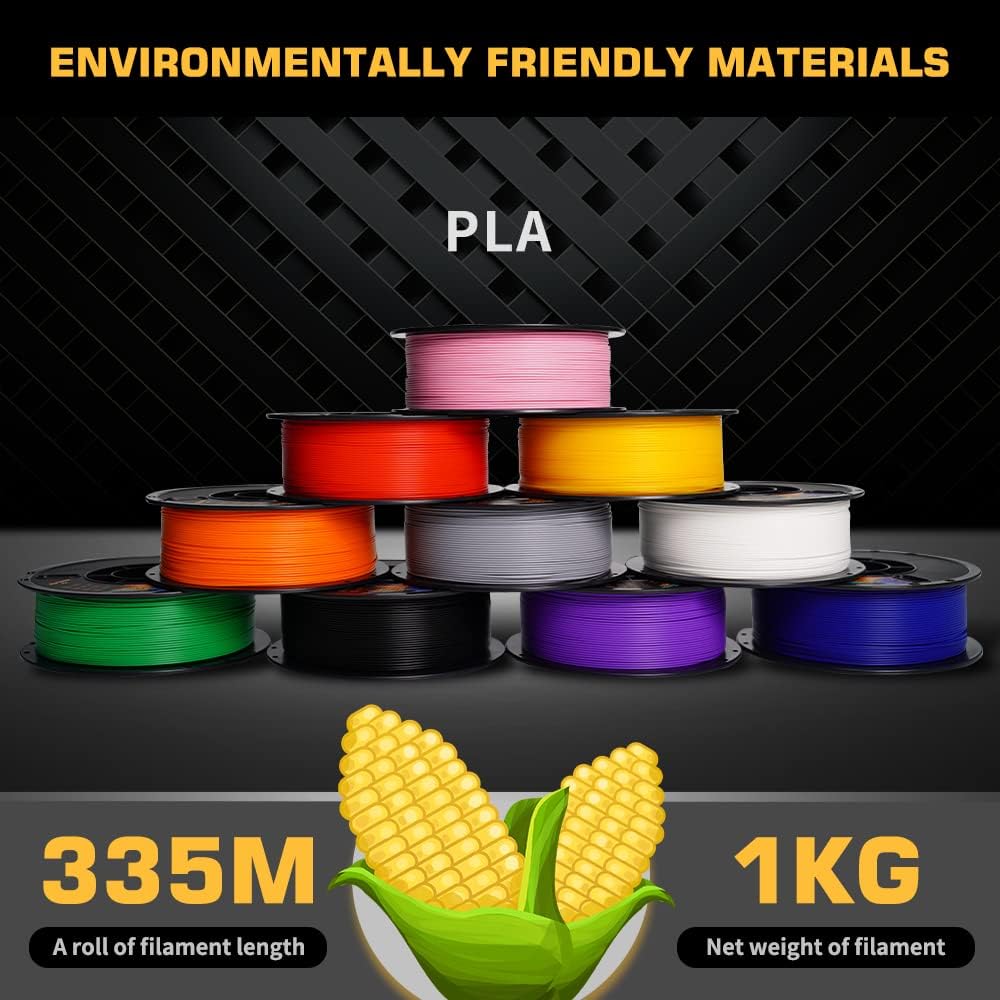 Filamento PLA de 0.069 pulgadas para impresora 3D, carrete de 2.2 libras, precisión dimensional +- 0.001 pulgadas, se adapta a la mayoría de