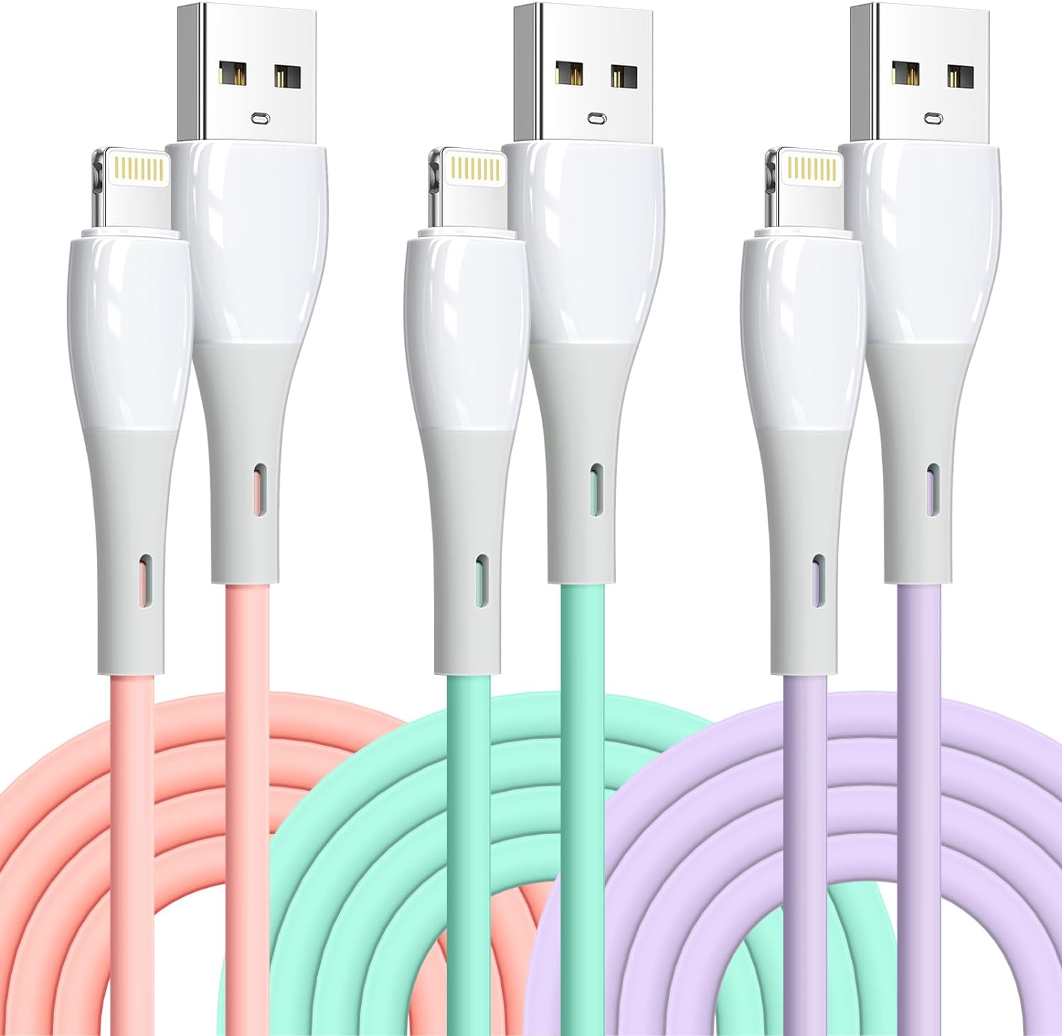 DFLASHS Cable de carga para iPhone con certificación MFi, paquete de 3 cables Lightning de 3 pies para iPhone 14131211 Pro MaxMiniXS MAXXRXSX87Plus6