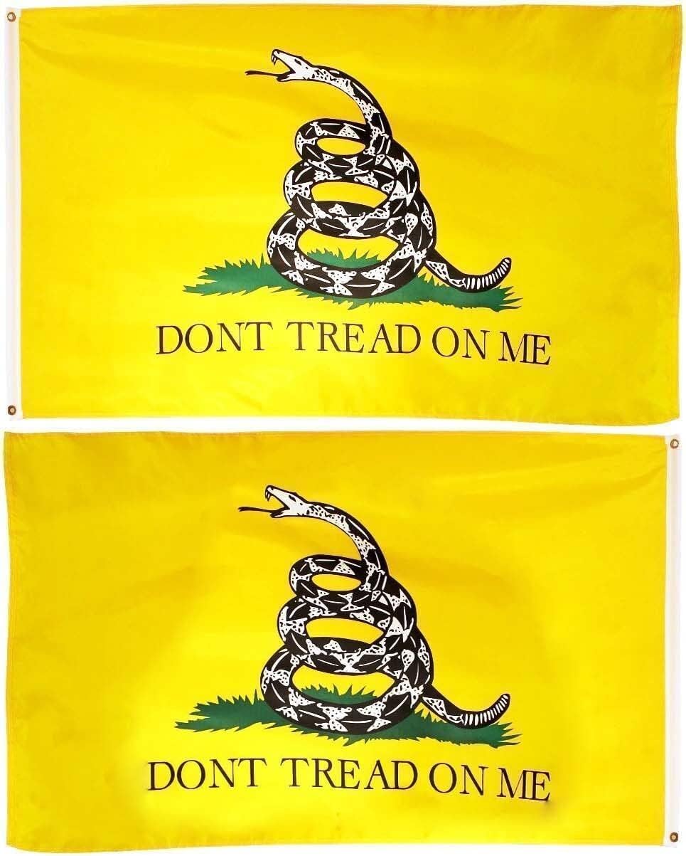 Bandera prémium de 4×6 Don’t Tread On Me Gadsden bordada 2 de doble cara, 4 x 6 pies, Estados Unidos