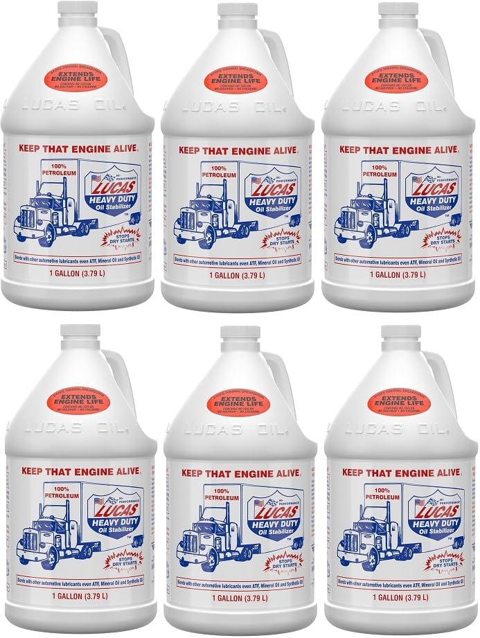 Lucas Oil 10002 – Estabilizador de aceite resistente, 1 galón, cantidad 6