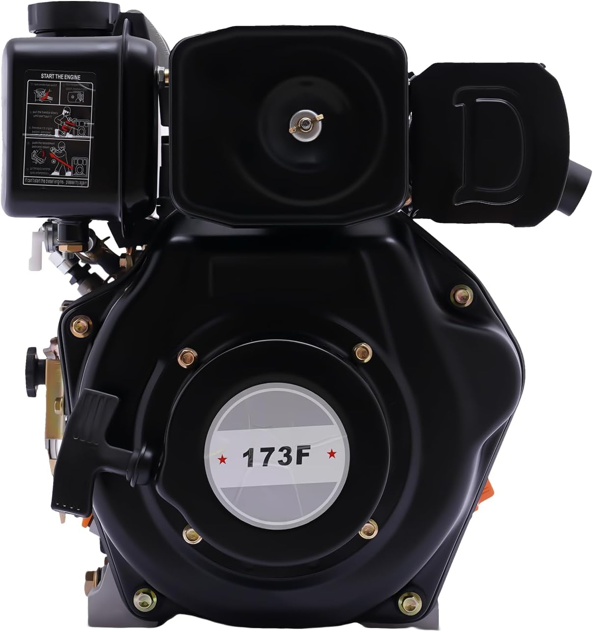 Motor Go Kart, motor diesel, motor diésel, 247CC de 4 tiempos de un solo cilindro de refrigeración por aire, motor diesel para máquinas de molienda,