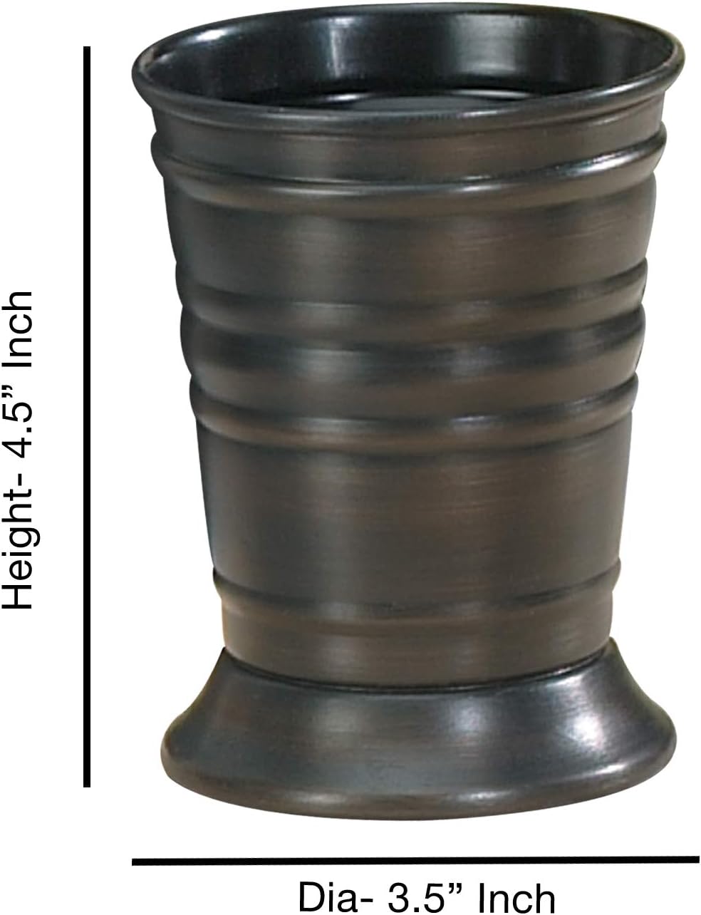nu steel Bogart – Vaso de metal, soporte para brochas de maquillaje y vaso para cepillo de dientes para baño, encimera, escritorio, dormitorio,