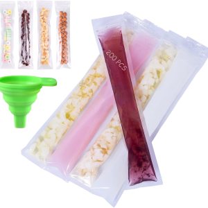 200 bolsas de paletas desechables, bolsas de molde para hacer paletas de hielo, sin BPA, con cierre de cremallera, bolsa de comida casera saludable, 200 bolsas de paletas desechables, bolsas de molde para hacer paletas de hielo, sin BPA, con cierre de cremallera, bolsa de comida casera saludable,