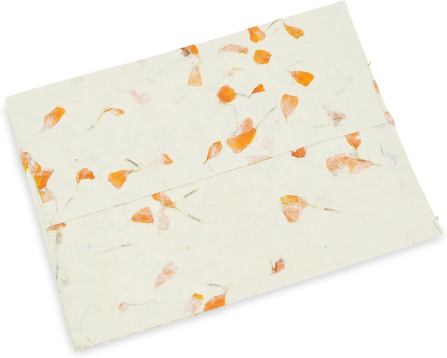 Sobres de papel Lokta hechos a mano de 5 x 7 pulgadas para invitaciones de boda, anuncios, sobres vintage con pétalos de flores de caléndula