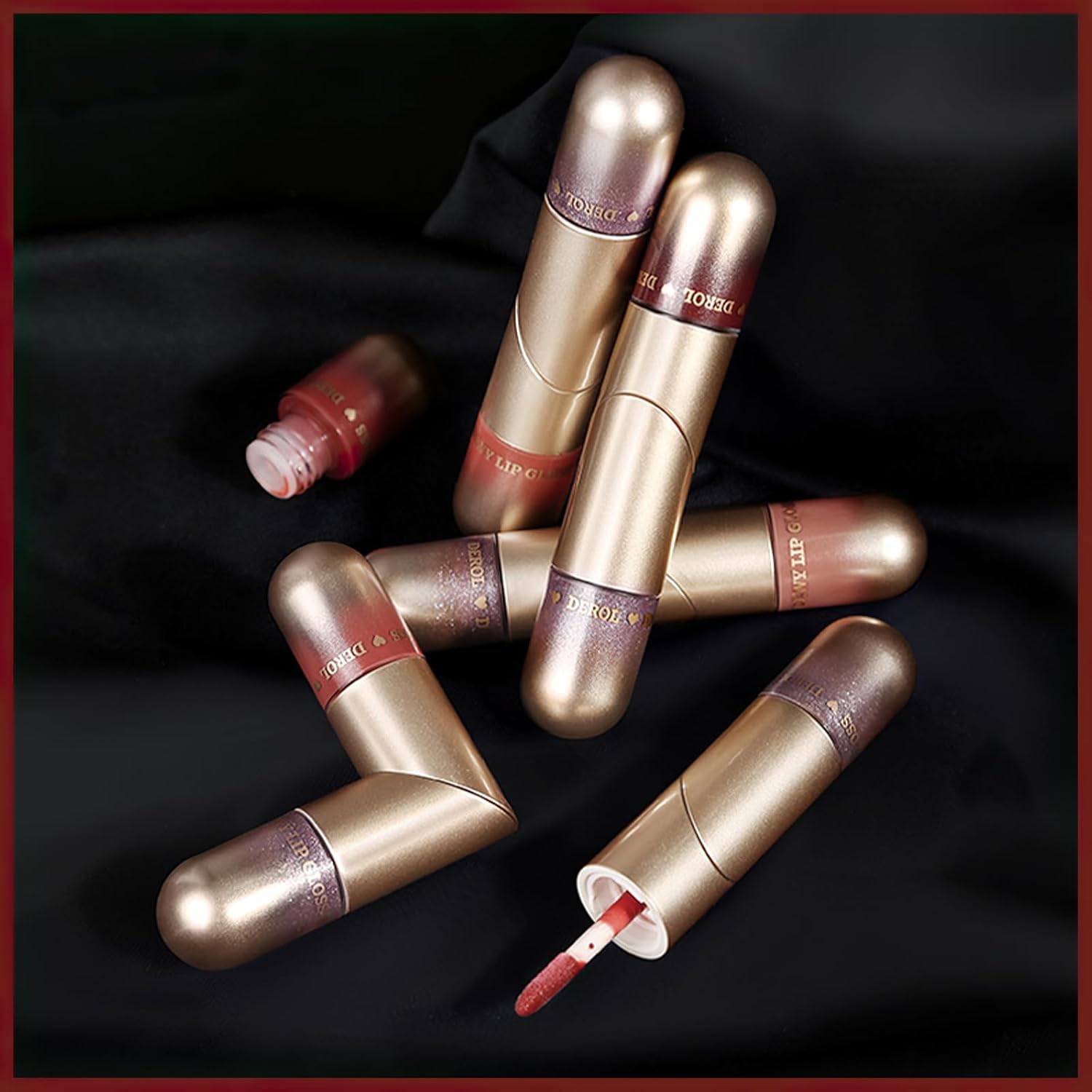 Brillo labial 2 en 1 de doble punta, lápiz labial líquido brillante brillante, aceite de labios hidratante, acabado húmedo, alto brillo, larga