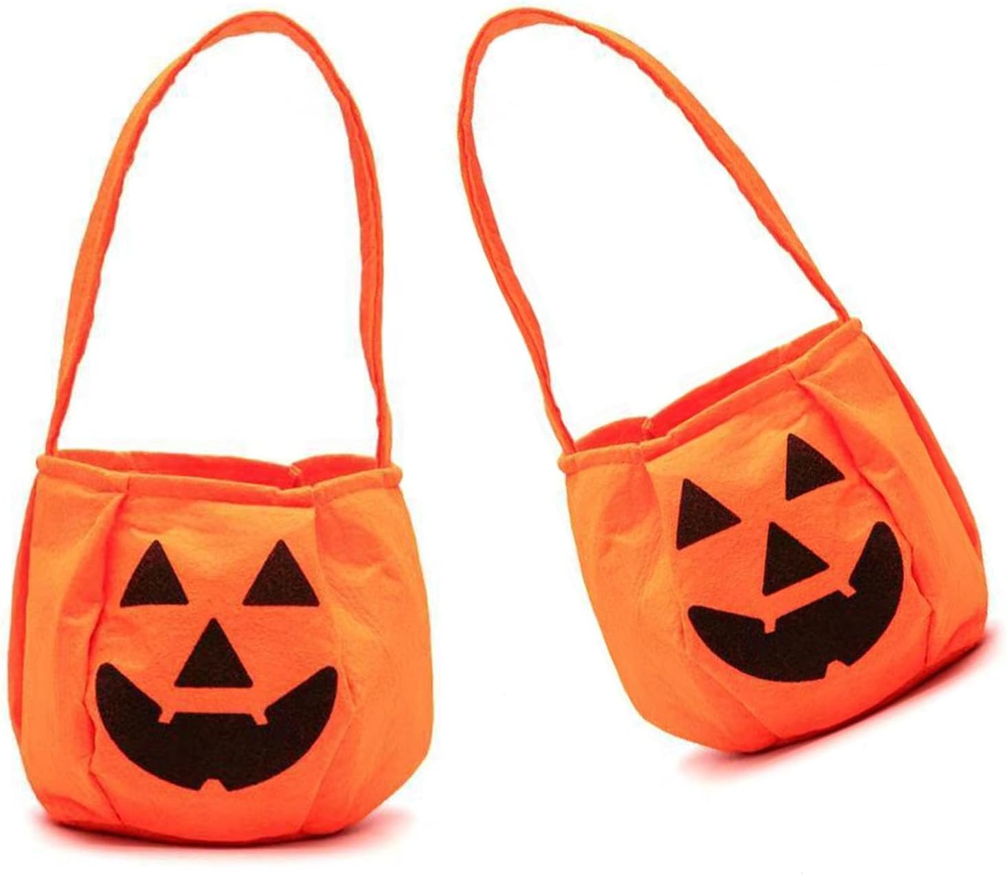 2 bolsas de dulces de calabaza de Halloween para niños, cubos de calabaza, bolsas de truco o trato, bolso para niños, suministros de recuerdos de
