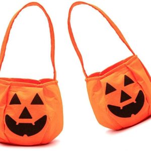 2 bolsas de dulces de calabaza de Halloween para niños, cubos de calabaza, bolsas de truco o trato, bolso para niños, suministros de recuerdos de 2 bolsas de dulces de calabaza de Halloween para niños, cubos de calabaza, bolsas de truco o trato, bolso para niños, suministros de recuerdos de