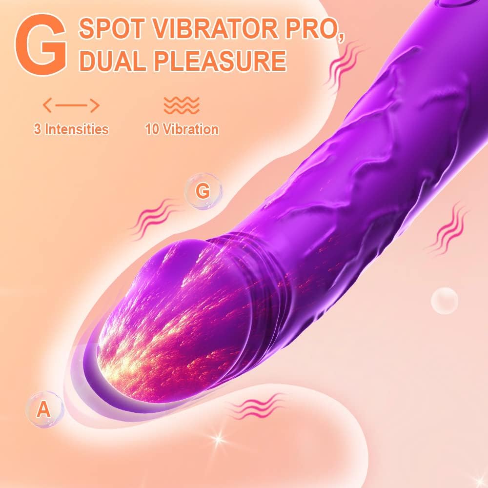 Vibrador realista de 7.6 pulgadas para mujeres, 10 potentes modos de vibración para estimular el clítoris y el punto G, juguetes sexuales