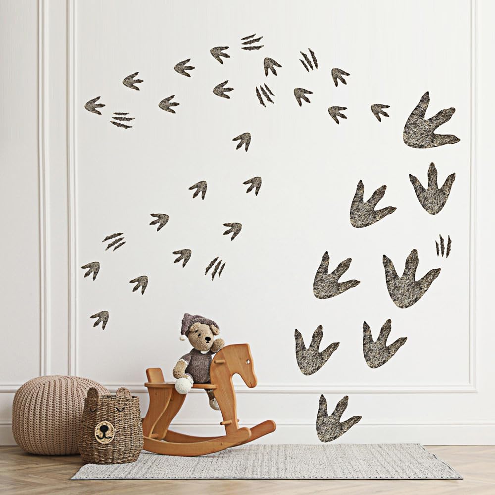 72 calcomanías de vinilo extraíbles para decoración de piso, huellas de dinosaurios, para habitación de niños, escuela, guardería, sala de estar,