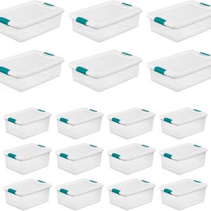 Sterilite 6 juegos de 32 cuartos de galón y 12 juegos de 15 cuartos de galón de capacidad de 15 cuartos de galón de capacidad, apilables, con tapa Sterilite 6 juegos de 32 cuartos de galón y 12 juegos de 15 cuartos de galón de capacidad de 15 cuartos de galón de capacidad, apilables, con tapa