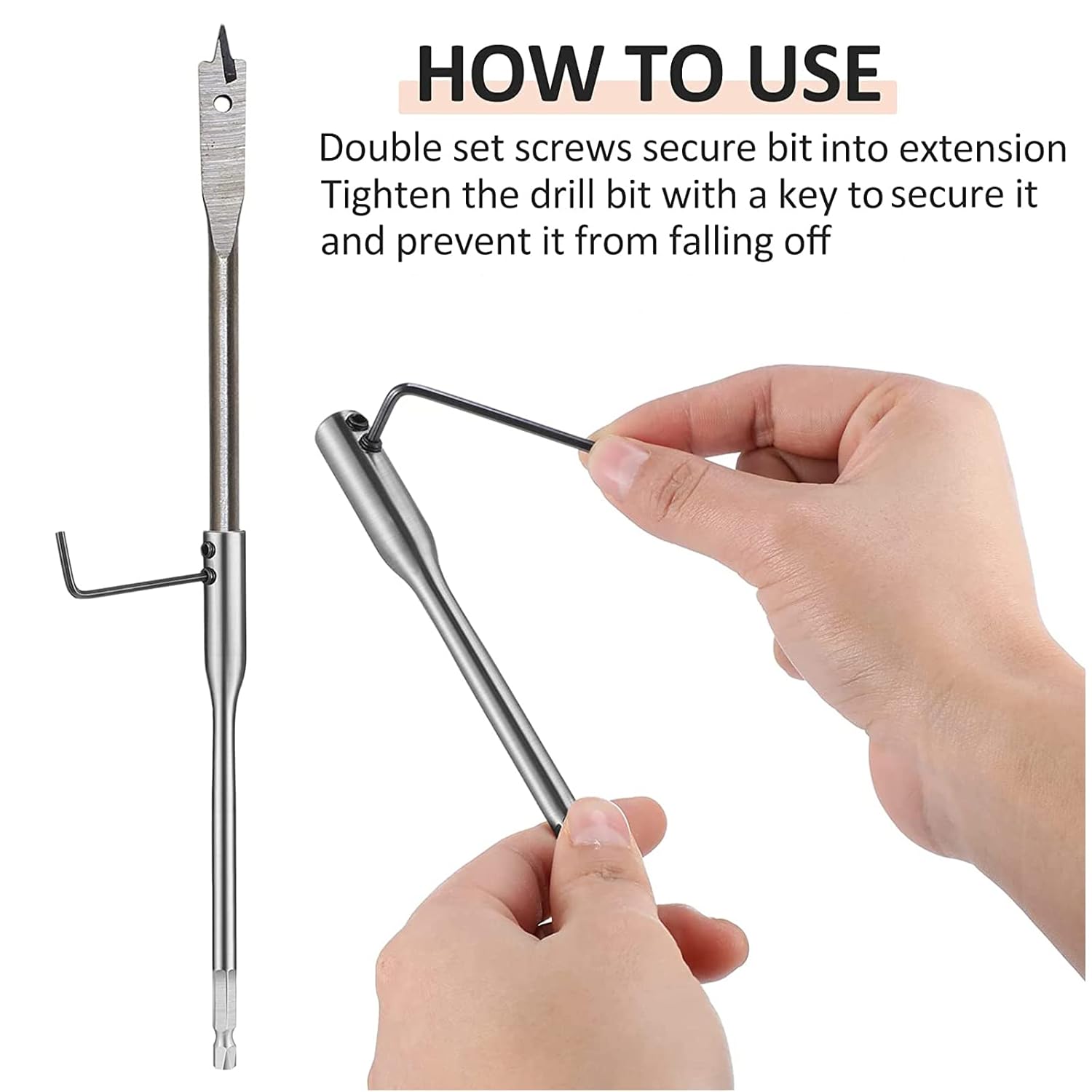 Juego de extensión de brocas de 14 de 6 y 12 pulgadas de acero de alto carbono con 2 piezas de extensión de punta de llave para volteadores de