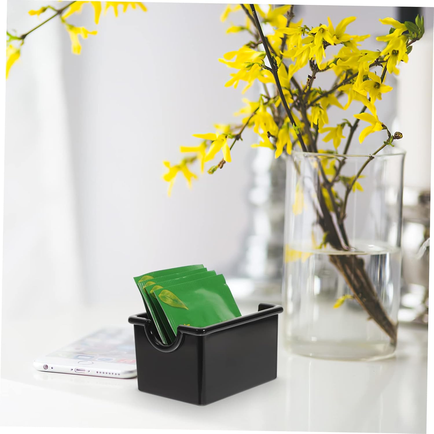 TIDTALEO Caja de almacenamiento de cápsulas de café, bolsas de té, paquetes de azúcar, soportes para bolsitas de té, contenedor de aperitivos,