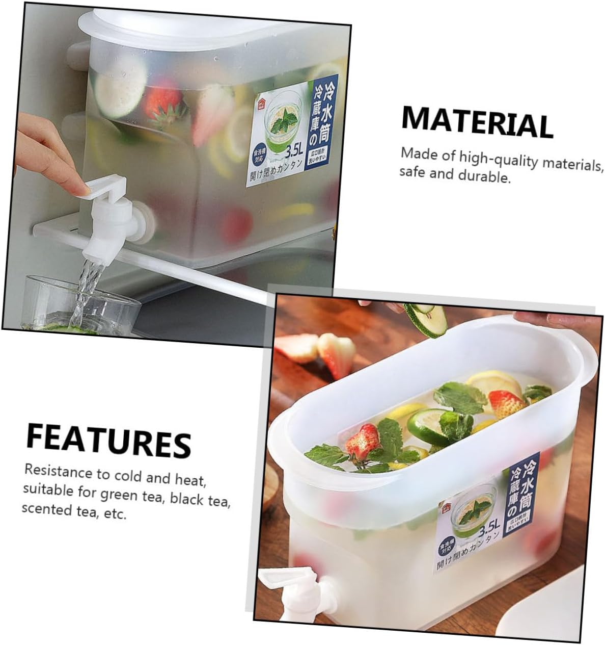 Frigorífico Hervidor de agua de plástico Jarra de agua de plástico Jarra de jugo de plástico Jarra de jugo de bebidas heladas Refrigerador