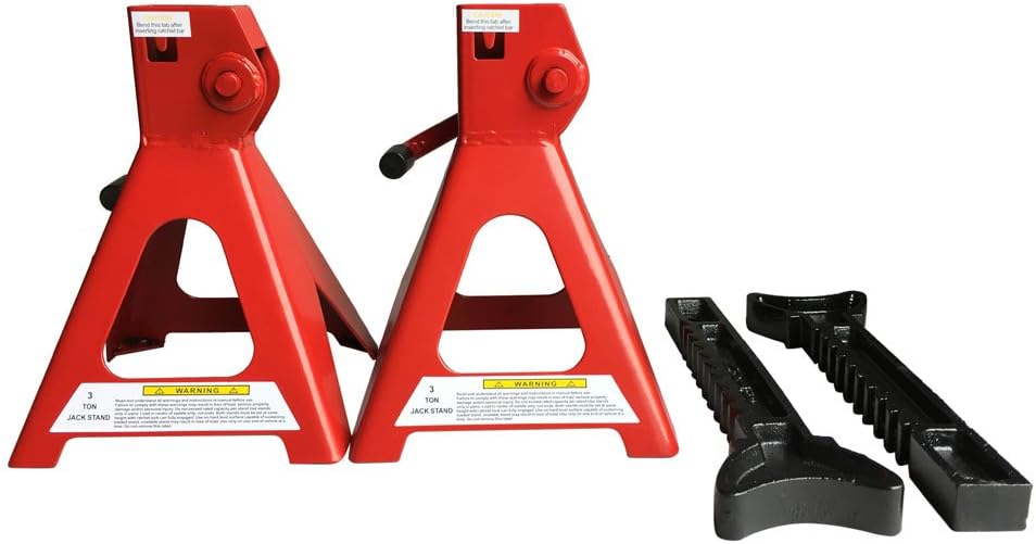 3 toneladas 6,600 libras Jack Stands alta capacidad de acero coche auto tienda eje elevación elevación portátil para SUV camión RV 1 par