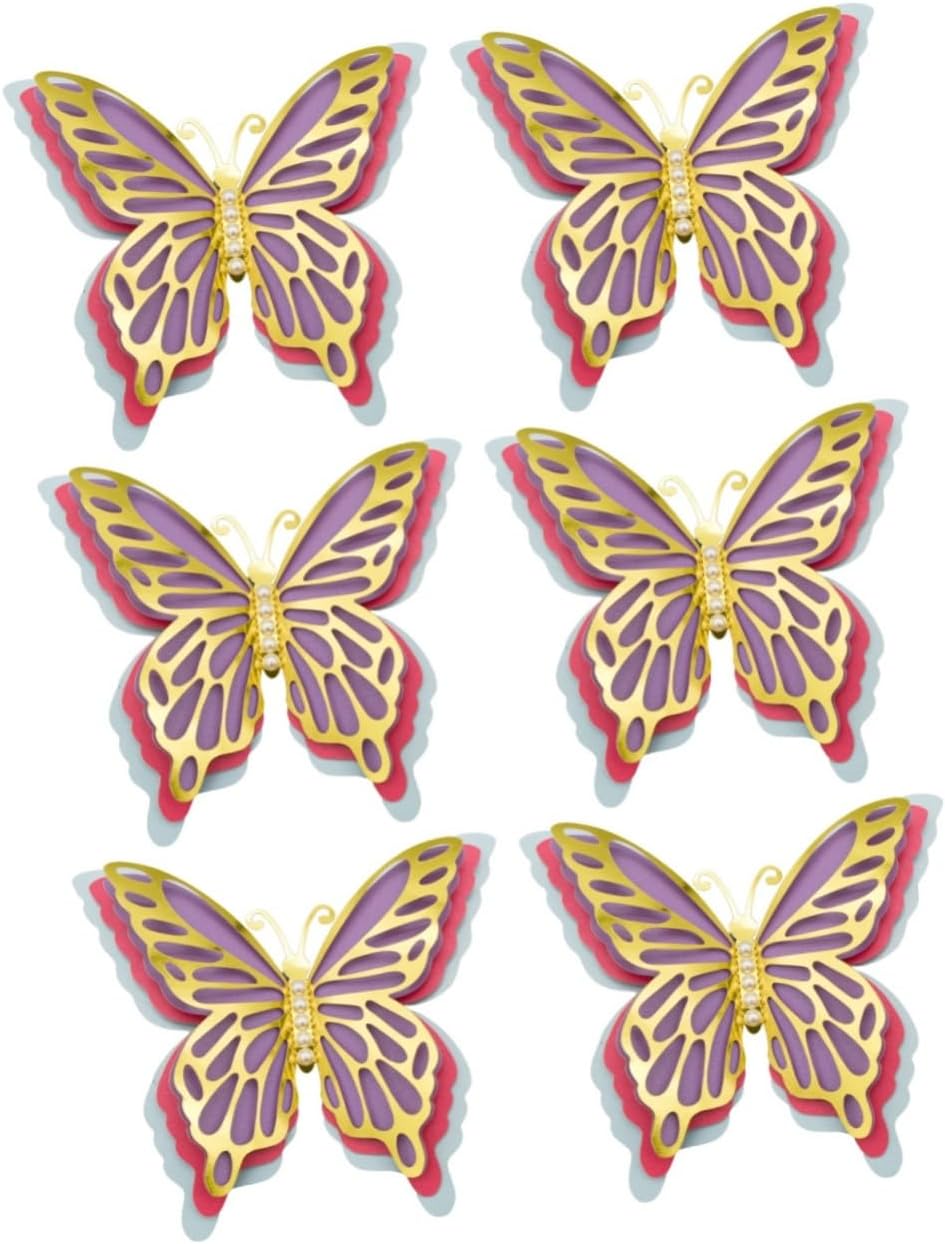 Abaodam 6 Pcs Party Decoration Butterfly Wedding Decor Wedding Wall Decor Wall Butterflies Wall Ornament Butterflies Decorations Butterflies