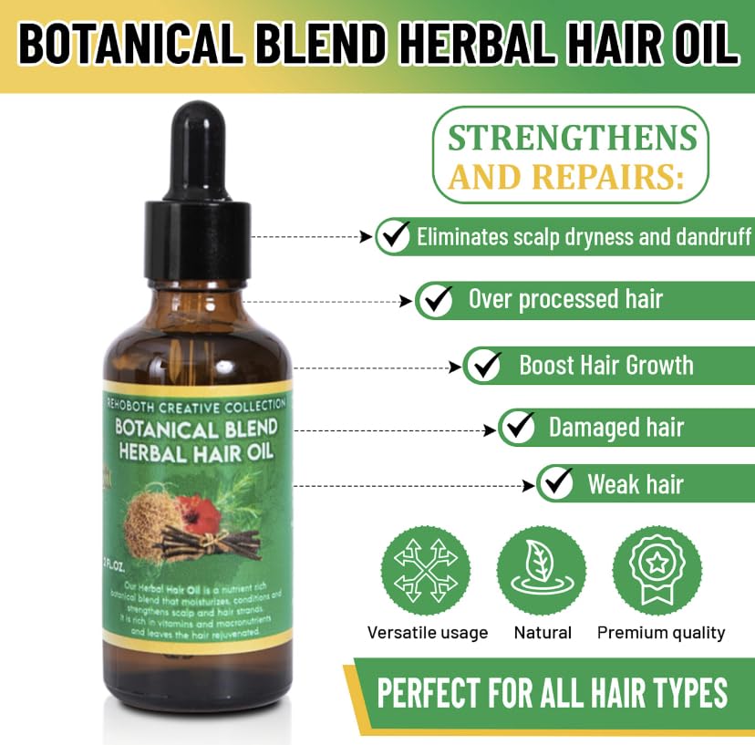Rehoboth Creative Collection Aceite de mezcla botánica para cabello seco y cuero cabelludo, promueve mechones fuertes del cabello, mejora la