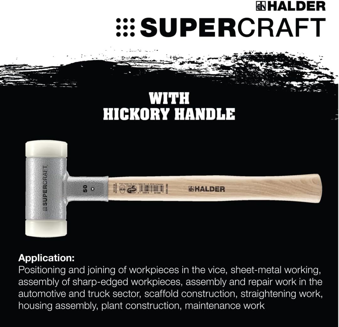 Halder – AR3366.030 3366.030 Supercraft Martillo de golpe muerto de 15 onzas, mango de nogal