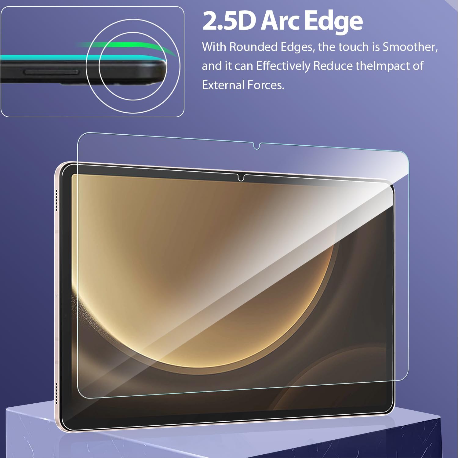 MOOISVS Paquete de 2 protectores de pantalla de vidrio templado de 12.4 pulgadas para Galaxy Tab S9 FE+, película de vidrio templado, dureza 9H,