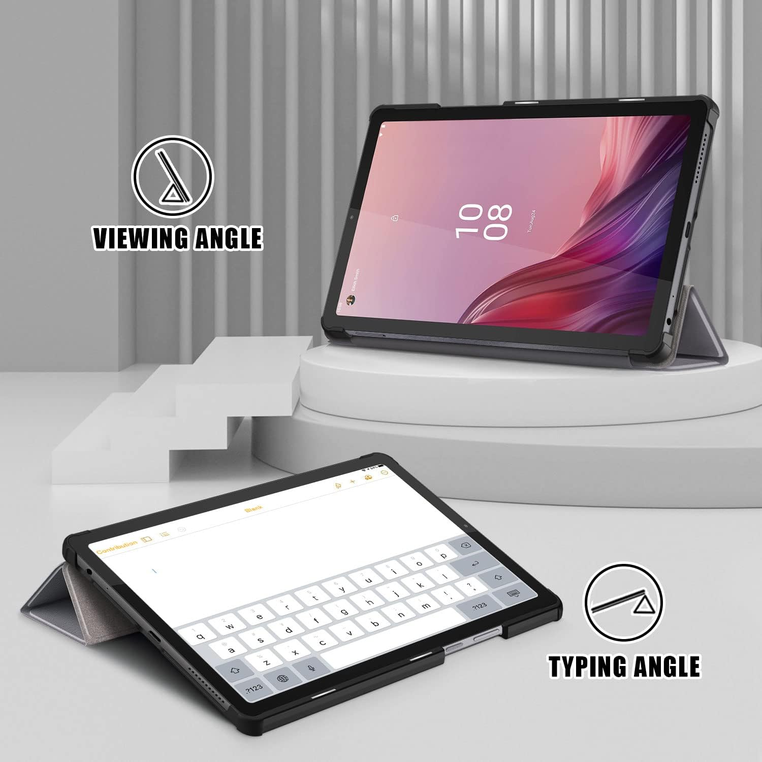 Funda para tablet Lenovo Nook de 9 pulgadas (2024), cubierta ligera y delgada para Lenovo Tab M9 9 Tablet TB310FU, gris