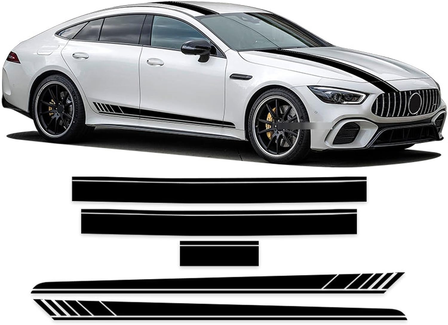 5 unids Edition One Car Hood Roof Tail Door Side Stripes Pegatinas para Mercedes Benz AMG GT 4 puertas X290 GT63 S GT43 GT53 Accesorios