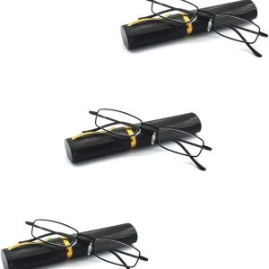 Juego de 5 gafas de lectura de metal delgadas con estuche de tubo para hombres y mujeres, multicolor Juego de 5 gafas de lectura de metal delgadas con estuche de tubo para hombres y mujeres, multicolor