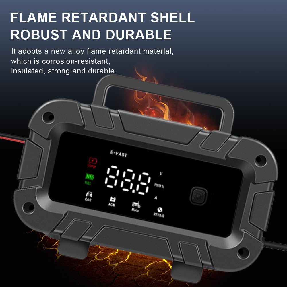 Cargador de batería de coche de 12 V y 6 amperios, cargador de batería inteligente automático, cargador de goteo automático, cargador de flotador y