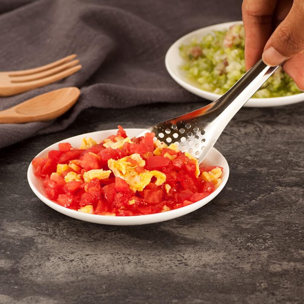 Gadpiparty 6 cucharas de esferificación de acero inoxidable para caviar pequeñas cucharas ranuradas para sacar aceitunas alcaparras para tarro de