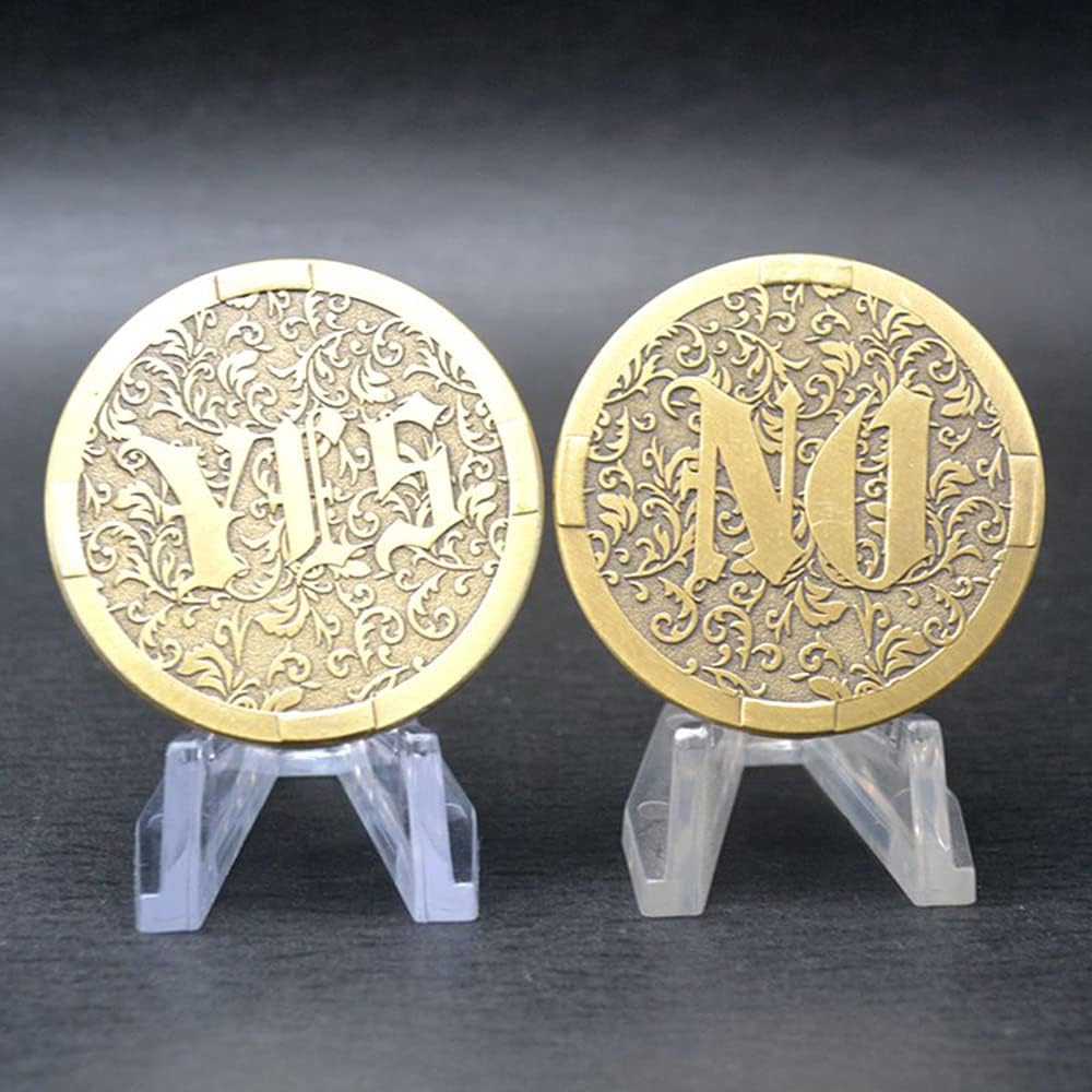 Novedad Decision Maker Flipping Coins SÍ NO Challenge Coin (Oro)