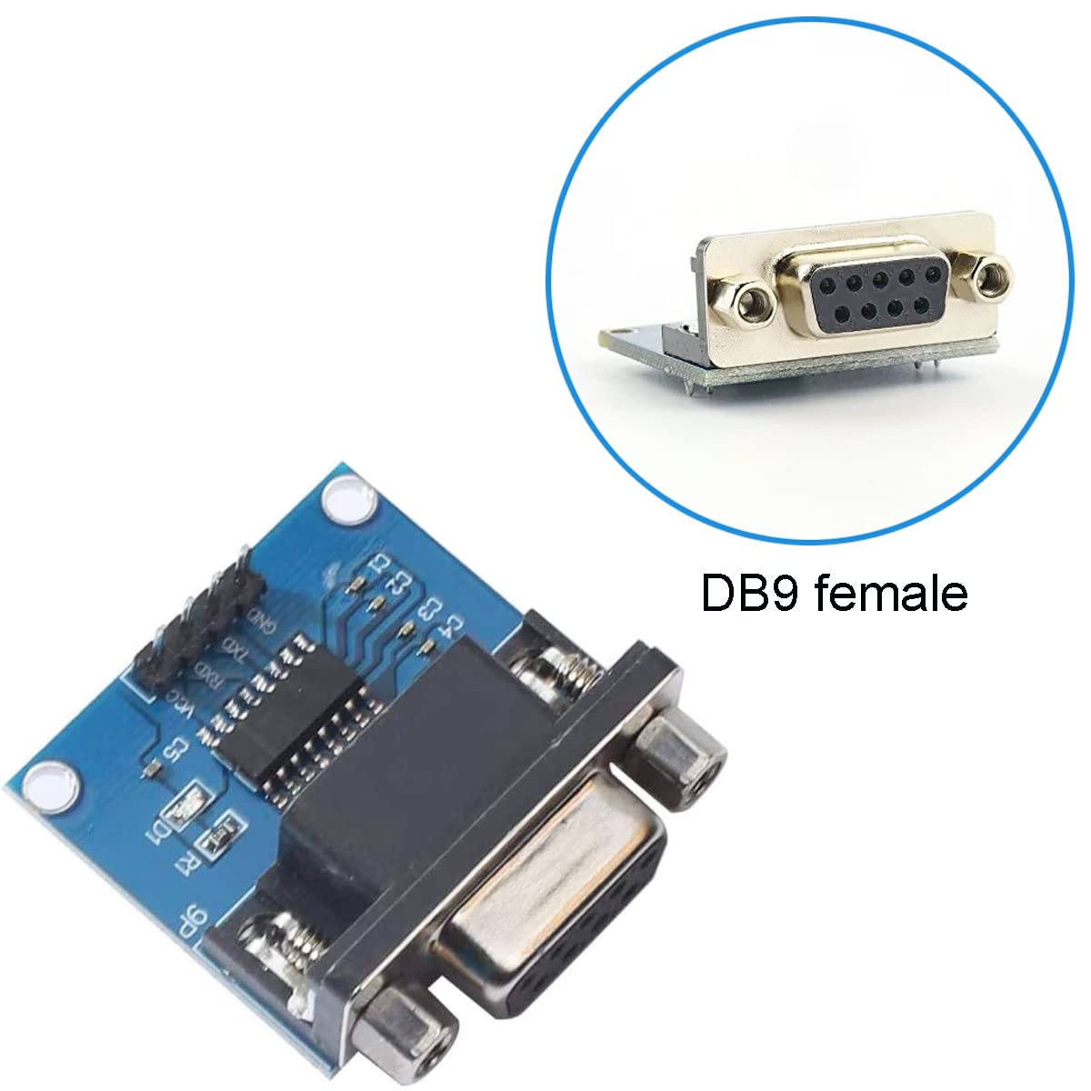 DKARDU 5 unids MAX3232 RS232 a TTL hembra puerto serie convertidor módulo DB9 conector 3.3V a 5V MAX3232 módulo raíz para actualizaciones de equipos