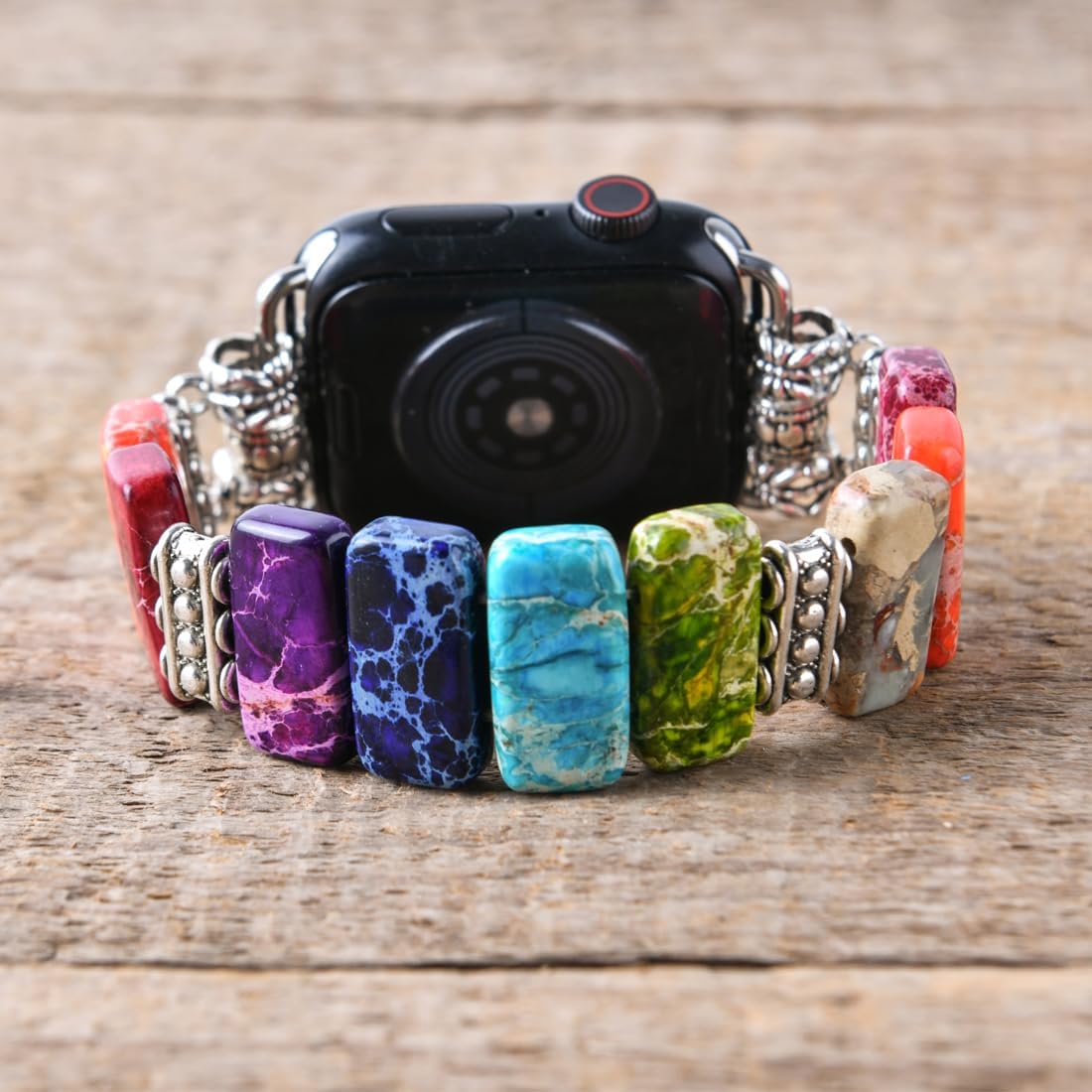 Natural Stone Imperial Jasper Bracelet Beaded-Bands