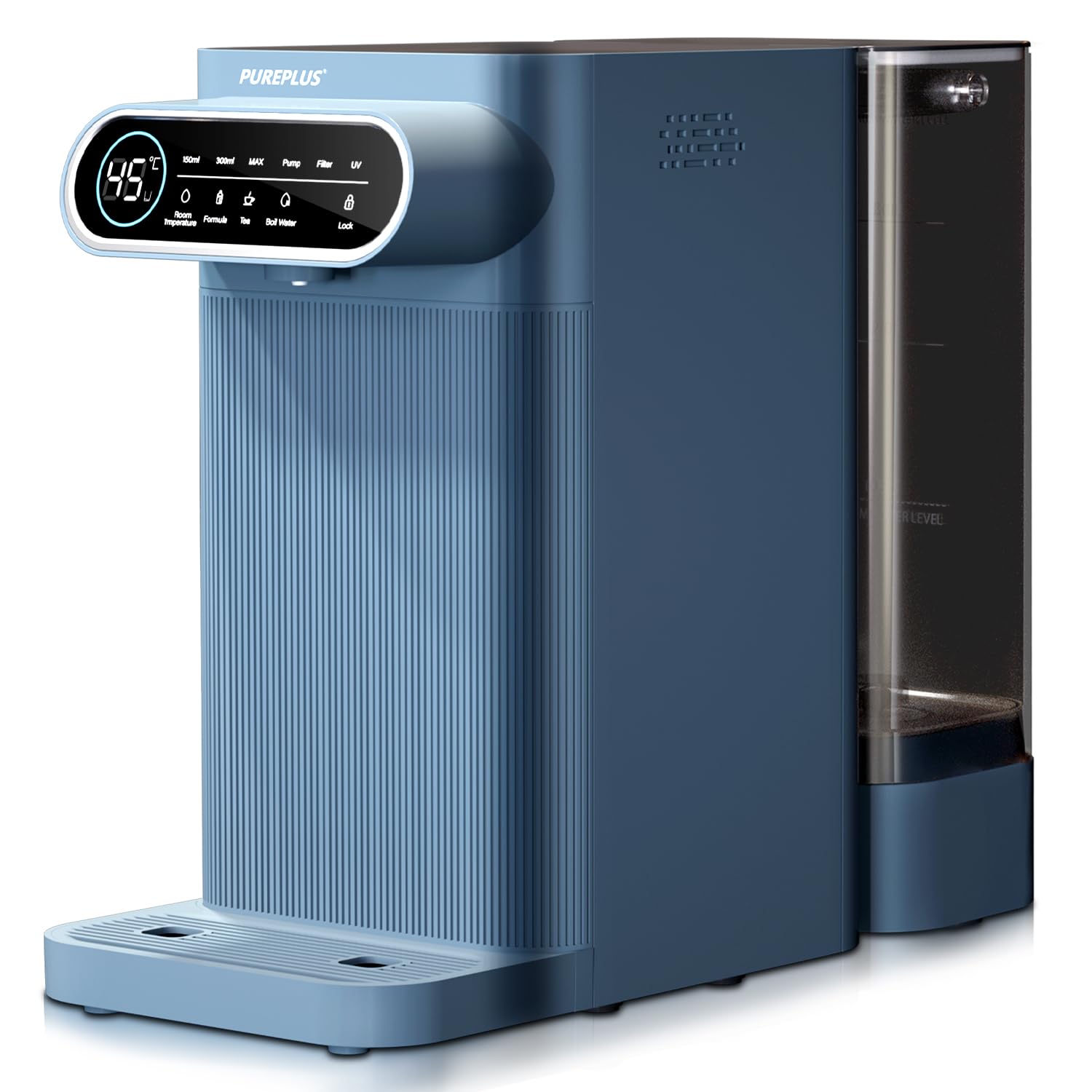 PUREPLUS Sistema de filtración de agua de ósmosis inversa para encimera, filtración de agua de encimera de 5 etapas, dispensador de agua caliente