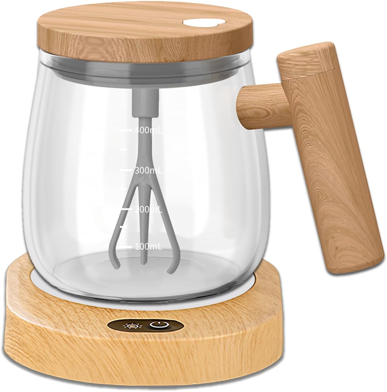 Taza de café autoagitable, taza de café de vidrio de borosilicato de alta calidad, taza mezcladora eléctrica con posavasos termostáticos de 55, taza