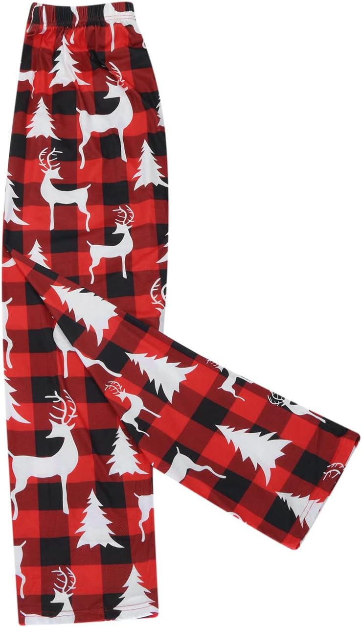 luwita Pijamas de Navidad para la familia, conjunto a juego de camisetas de manga larga y pantalones, camisones navideños con Feliz Navidad