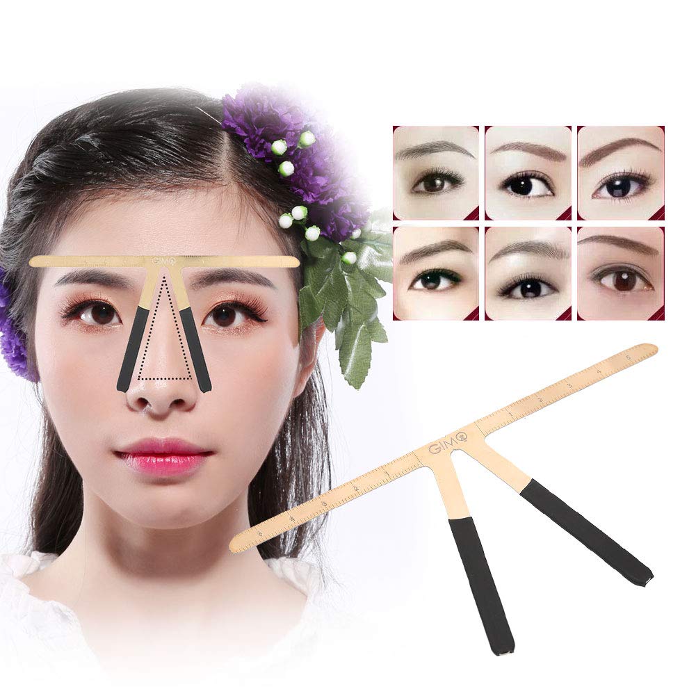 Regla de cejas de tatuaje de 4 colores, regla permanente de maquillaje de cejas, calibrador de relación dorada, herramienta de medida reutilizable