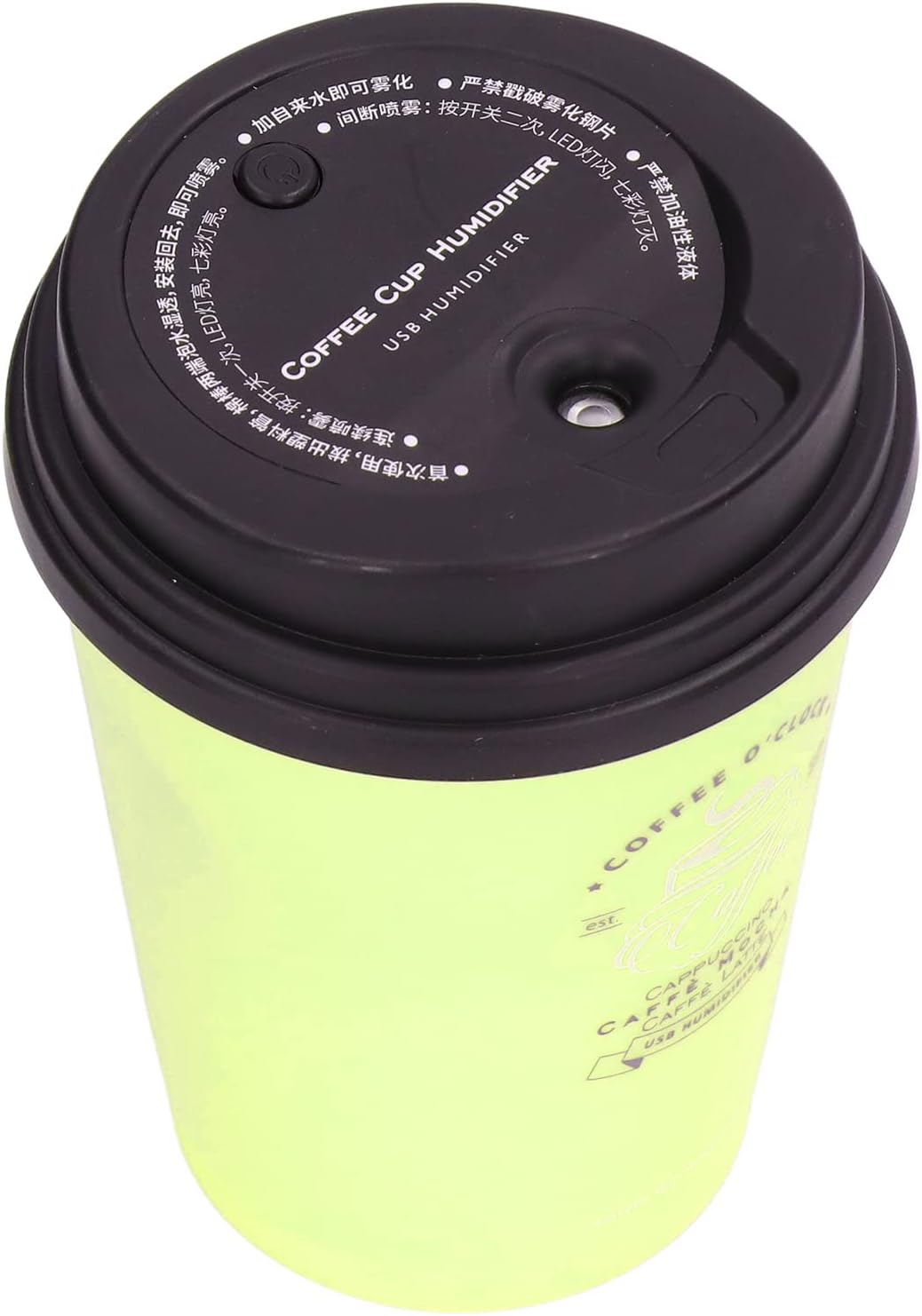 Mini humidificador, taza de café USB de 10.1 fl oz, humidificador de escritorio de apagado automático de bajo ruido, difusor de humidificador para