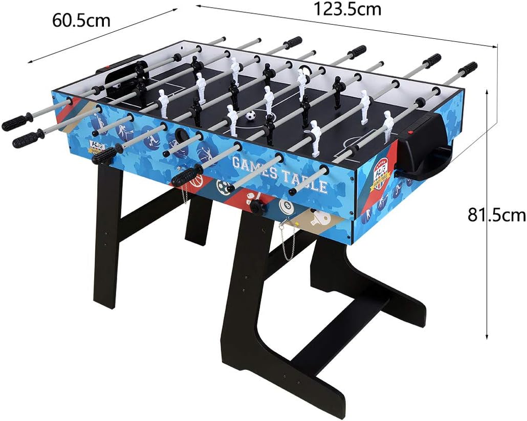 HLC Juego de mesa de juego múltiple 4 en 1 de 4 pies con piscinabillar, futbolín de fútbol, hockey deslizante y mesa de tenis de mesa para el hogar,