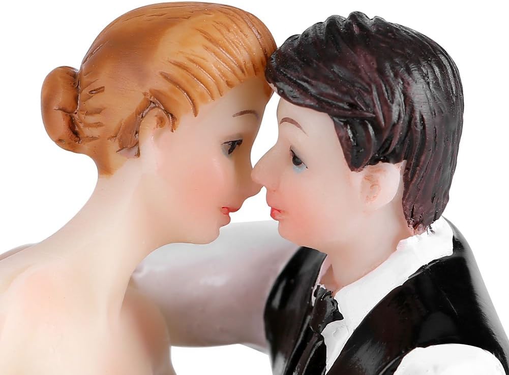 BORDSTRACT Divertidos adornos para tartas de boda, romántica figura de resina con forma de novia y novio, para decoración de fiesta de banquete de